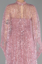 Abendkleid Lang Perlenbesetzt Puder ABU6220