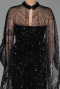 Abendkleid Lang Perlenbesetzt Schwarz ABU6220