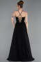 Abschlusskleid Lang Chiffon Schwarz ABU6223