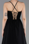 Abschlusskleid Lang Chiffon Schwarz ABU6223