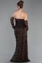 Abendkleid Lang Schuppig Braun ABU6224