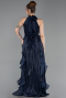Abschlusskleid Lang Chiffon Marineblau ABU6227