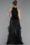 Abschlusskleid Lang Chiffon Schwarz ABU6227
