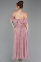Partykleid Midi Perlenbesetzt Puder ABK2639