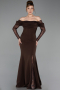 Abendkleid im Meerjungfrau-Stil Lang Braun ABU6235