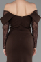 Abendkleid im Meerjungfrau-Stil Lang Braun ABU6235