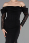 Abendkleid im Meerjungfrau-Stil Lang Schwarz ABU6235