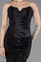 Abendkleid Lang Schuppig Schwarz ABU6242