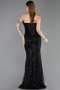 Abendkleid Lang Schuppig Schwarz ABU6242
