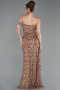 Abendkleid Lang Schuppig Kupfer ABU6224