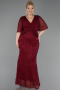 Weinrot Abendkleid İn Übergröße Lang ABU4542