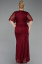 Weinrot Abendkleid İn Übergröße Lang ABU4542