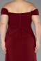 Abschlusskleid In Übergröße Lang Weinrot ABU6246