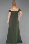 Abschlusskleid In Übergröße Lang Khaki ABU6246