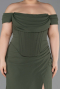 Abschlusskleid In Übergröße Lang Khaki ABU6246