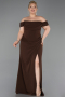 Abschlusskleid In Übergröße Lang Braun ABU6246