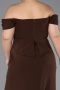 Abschlusskleid In Übergröße Lang Braun ABU6246