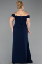 Abschlusskleid In Übergröße Lang Marineblau ABU6246