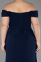 Abschlusskleid In Übergröße Lang Marineblau ABU6246