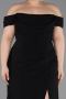 Abschlusskleid In Übergröße Lang Schwarz ABU6246