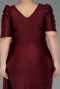 Abendgarderobe in Großen Größen Midi Weinrot ABK2643