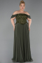 Abendgarderobe in Großen Größen Lang Chiffon Khaki ABU6260