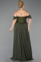 Abendgarderobe in Großen Größen Lang Chiffon Khaki ABU6260