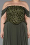 Abendgarderobe in Großen Größen Lang Chiffon Khaki ABU6260