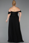 Abendgarderobe in Großen Größen Lang Chiffon Schwarz ABU6260