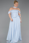 Bekleidung in Großen Größen Lang Chiffon Eisblau ABU6247