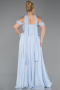 Bekleidung in Großen Größen Lang Chiffon Eisblau ABU6247