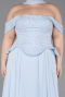 Bekleidung in Großen Größen Lang Chiffon Eisblau ABU6247