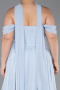 Bekleidung in Großen Größen Lang Chiffon Eisblau ABU6247