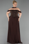 Bekleidung in Großen Größen Lang Chiffon Braun ABU6247
