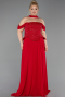 Bekleidung in Großen Größen Lang Chiffon Rot ABU6247
