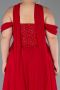 Bekleidung in Großen Größen Lang Chiffon Rot ABU6247