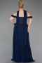 Bekleidung in Großen Größen Lang Chiffon Marineblau ABU6247
