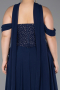 Bekleidung in Großen Größen Lang Chiffon Marineblau ABU6247