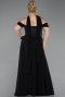 Bekleidung in Großen Größen Lang Chiffon Schwarz ABU6247