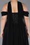 Bekleidung in Großen Größen Lang Chiffon Schwarz ABU6247