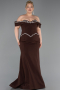 Abendkleid in Übergröße Lang Braun ABU6199