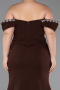 Abendkleid in Übergröße Lang Braun ABU6199