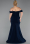Abendkleid in Übergröße Lang Marineblau ABU6199