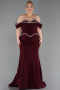 Abendkleid in Übergröße Lang Kirschrot ABU6199