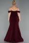 Abendkleid in Übergröße Lang Kirschrot ABU6199