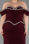 Abendkleid in Übergröße Lang Kirschrot ABU6199