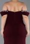 Abendkleid in Übergröße Lang Kirschrot ABU6199
