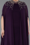 Violett dunkel Abendkleid İn Übergröße Chiffon Lang ABU5845