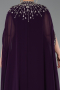 Violett dunkel Abendkleid İn Übergröße Chiffon Lang ABU5845