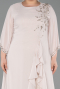 Abendkleid in Übergröße Lang Chiffon Beige ABU6177